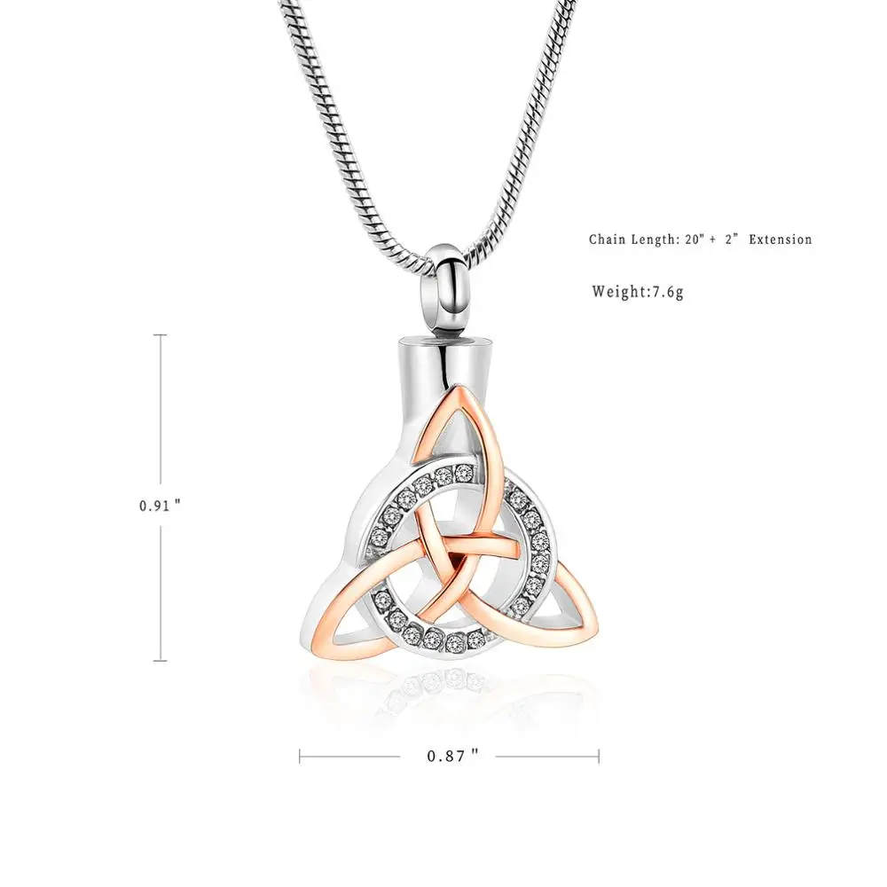 K001 Cremation Jewelry for Ashes Stainless Steel Crystal Pendant Keepsake Memorial Urn Necklace Holder Ashes for Pet Human