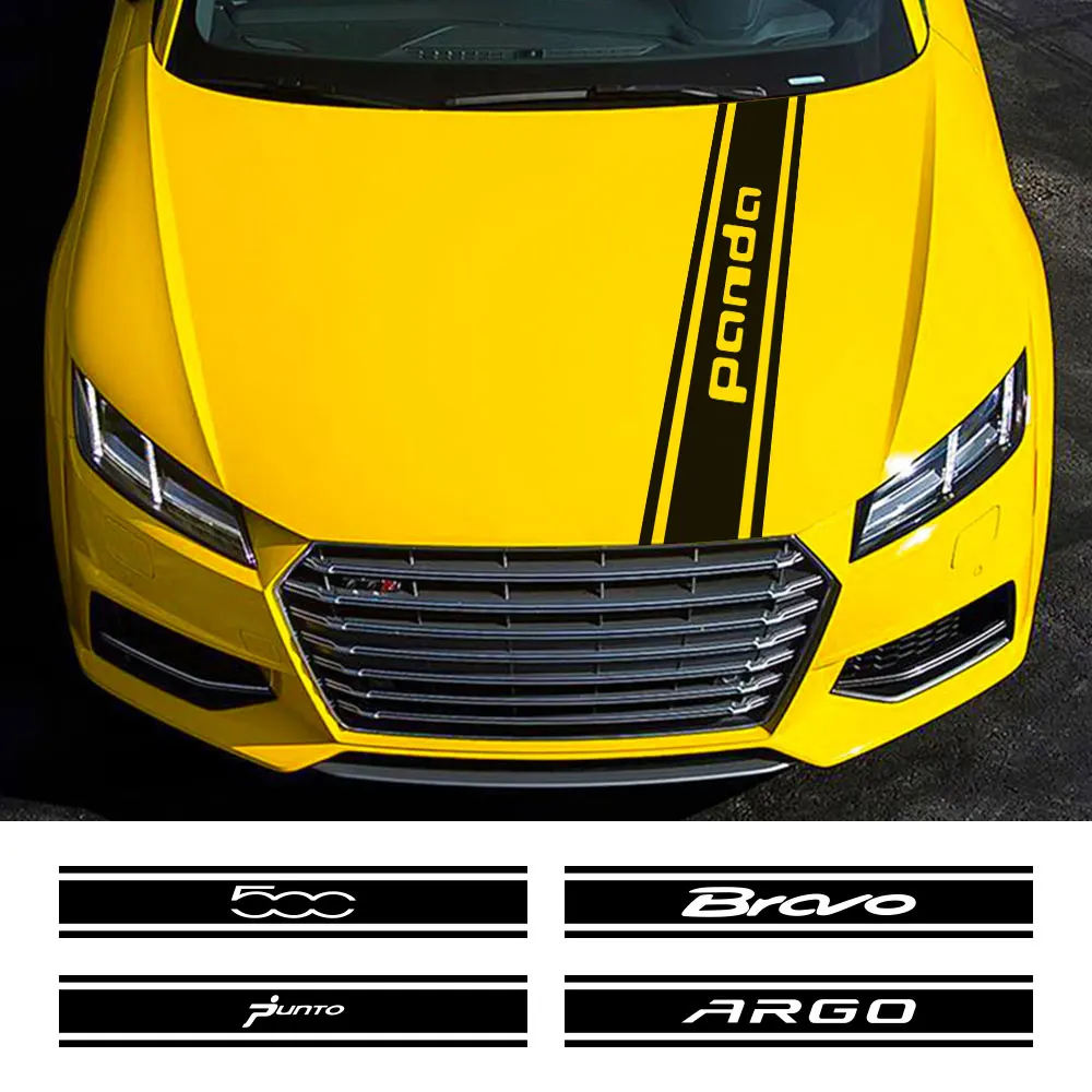 Pegatina para capó de coche, calcomanía de vinilo para Fiat 500, ARGO, BRAVO, FREEMONT, IDEA, LINEA, PANDA, PUNTO, SEICENTO, SIENA