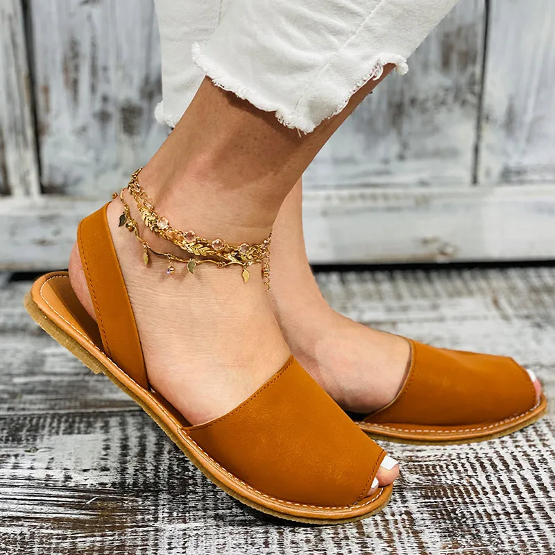 Women Sandals Plus Size Flats Sandals For Summer Shoes Women Slip On Flat Shoes Sandalias Mujer Summer Footwear Female Non-slip