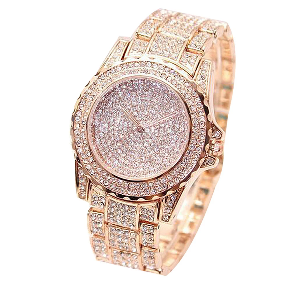 Fashion unique Watch Women\'s luxury all shiny rhinestone round quartz sports bracelet Quartz Watch Ladies Gift часы женские