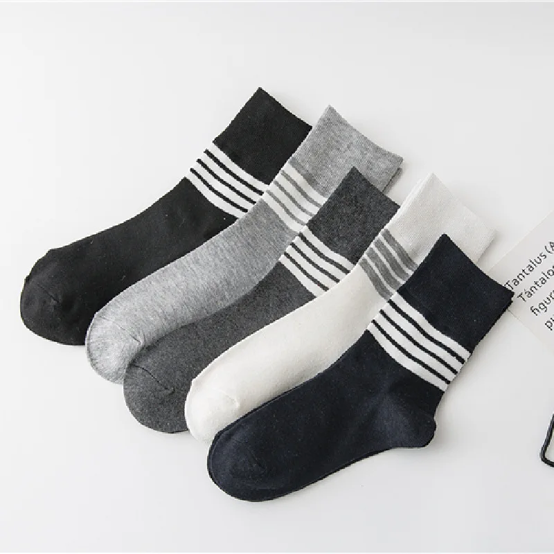 

Socks Men Cotton Fashion Hip Hop Man Soild Socks Black White Gray Harajuku Skateboard Stripe Happy Socks Funny Sokken Calcetines