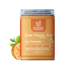 300ml Sweet Orange Body Scrub Cream for Scrubber Exfoliating Scrub to Stay Body Wash Cleansing Whitening Cream & Shrink Pores.