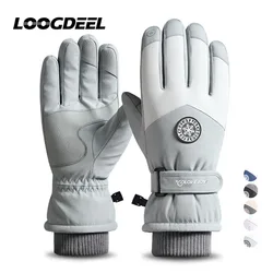 LOOGDEEL Waterproof Ski Gloves Non-slip Plus Velvet Warm Windproof Full Finger Touch Screen Outdoor Sports Cycling Skiing Gloves