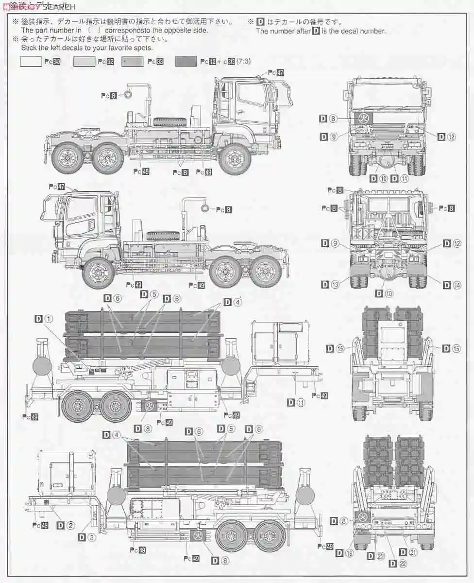 Aoshima plastic assembly model 1/72 scale Japan JASDF PAC-3 missile launcher adult collection DIY assembly kit 00995