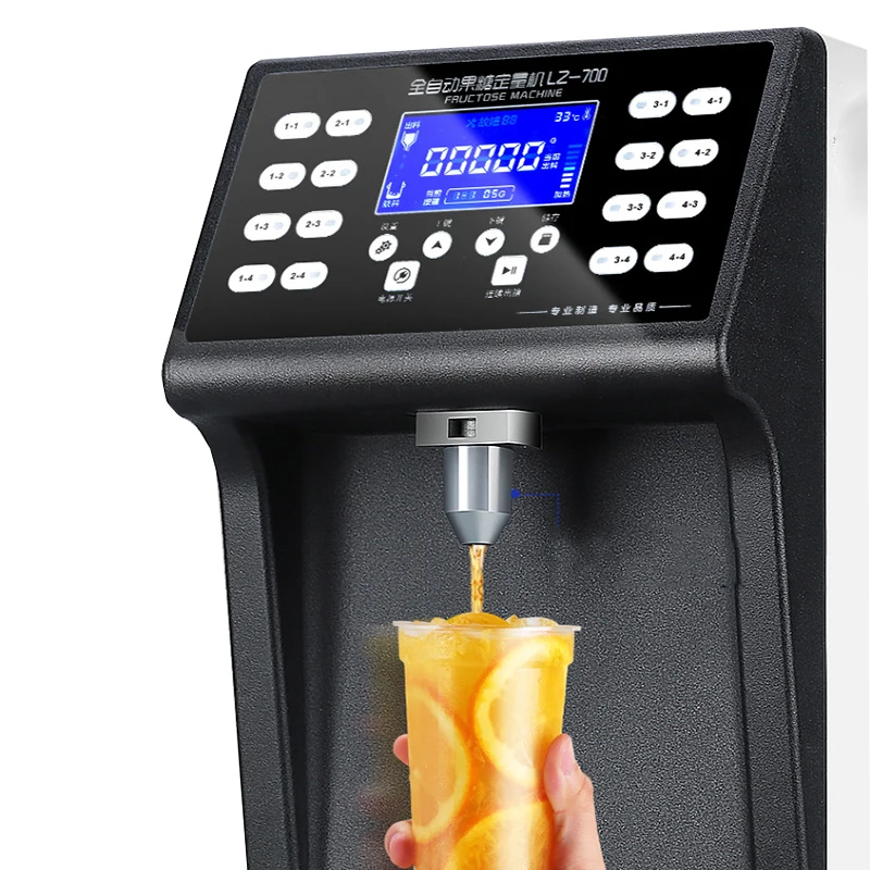 شاي فقاعات متجر 16 شبكة الفركتوز الكمية آلة التلقائي موزع الفركتوز شراب موزع منفذ الفولاذ المقاوم للصدأ