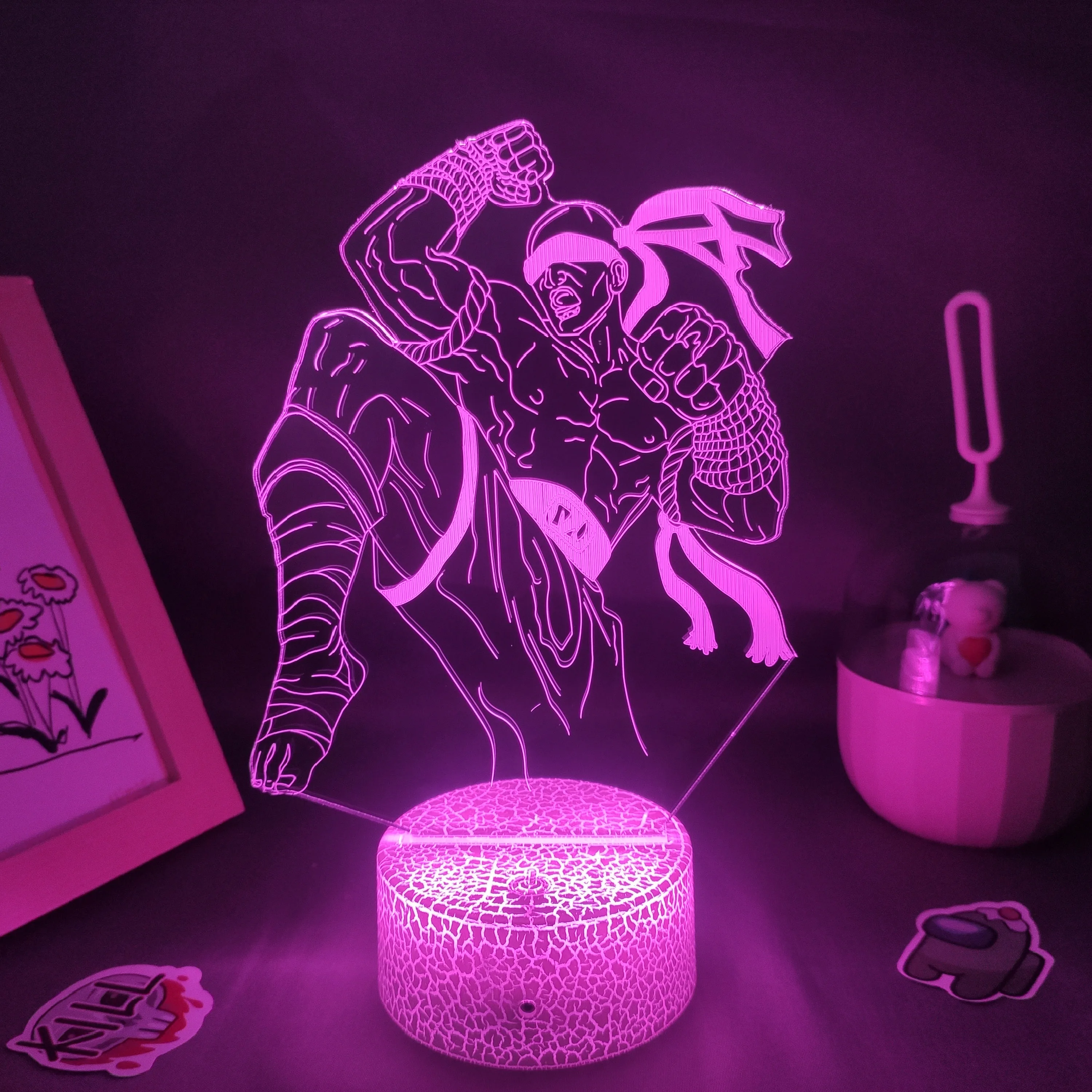 LOL Game Figure The Blind Monk Lee Sin Lamp 3D Led RGB Neon Night Lights Gift Friend Room Table Colorful Decor League of Legends