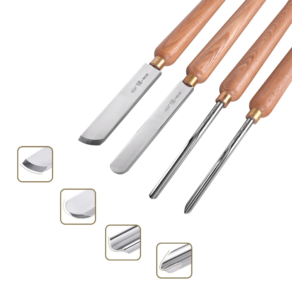 Wood Turning Tools High-speed Steel Cutter for WoodWorking Lathe Machine Bowl Gouges Spindle Gouges Domed Scraper Skew Chisels