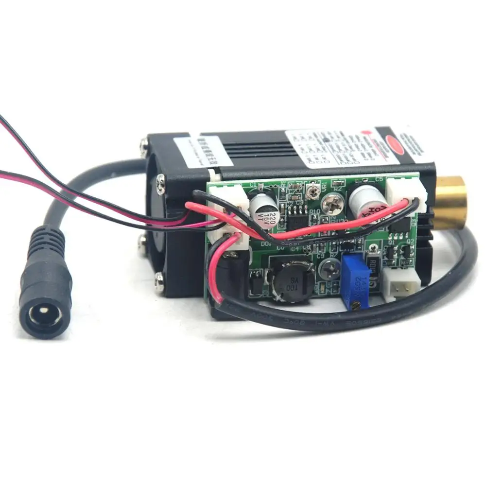 Focusable 515nm 520nm 100mW Dot Raggio Verde Modulo Laser Testa w/12 V Adattatore & Fan