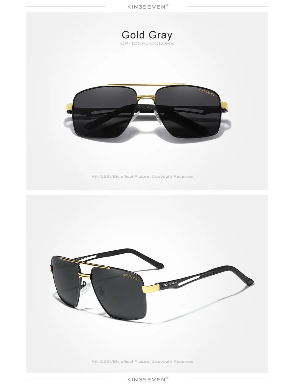 KINGSEVEN 2022 Marke männer Aluminium Sonnenbrille Fahren Brillen Für Männer/Frauen Oculos De Sol UV Blocking HD Polarisierte sonnenbrille – Detail 4