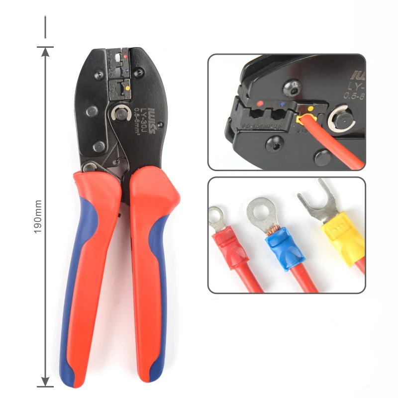 LY-30J crimping tools pliers for 22-10 AWG 0.5-6.0mm2 of Insulated Car Auto Terminals & Connectors Crimping Plier wire