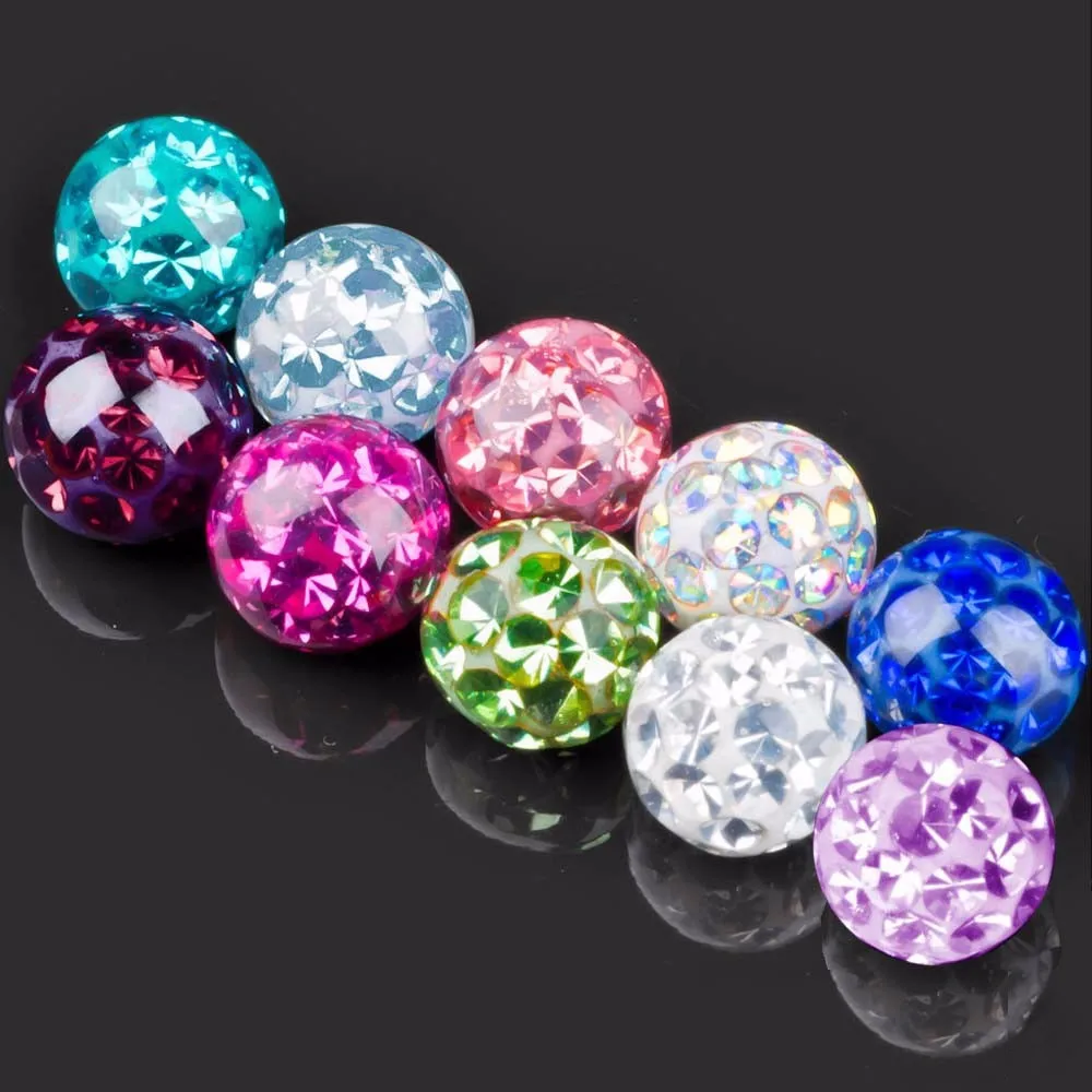 1PC 16g&14g Epoxy Crystal Ferido Ball Replacement Ball Piercing Accessories for Labret Nose Tragus Navel Lip Earring New Jewelry