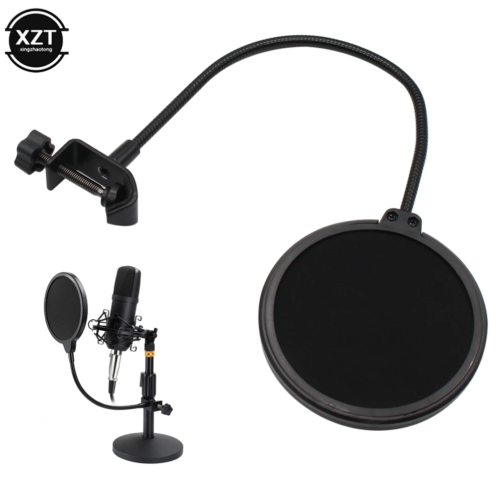 Resistente microfono da Studio per parabrezza a doppio strato maschera per schermo a vento flessibile Mic filtro Pop Bilayer Shield per la