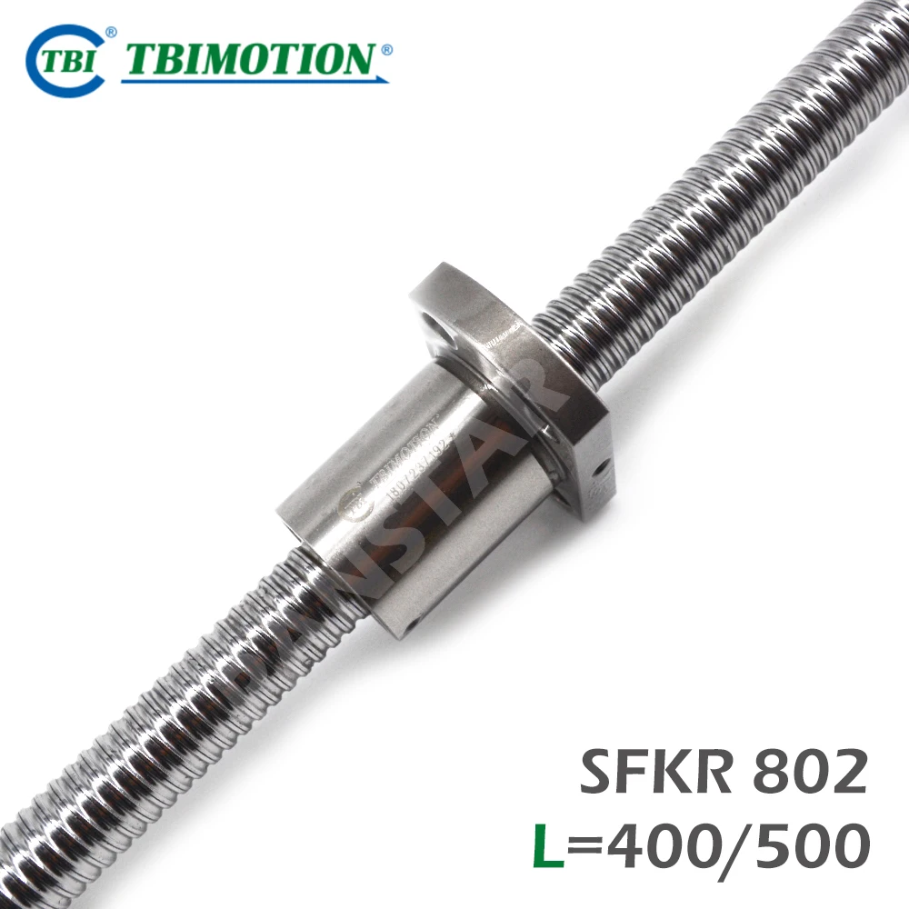 TBI Motion C7 Ball Screw Professional SFK802 with 400/500mm High Precision Mini Ballnut CNC Parts SFK Ball nut end machining sup