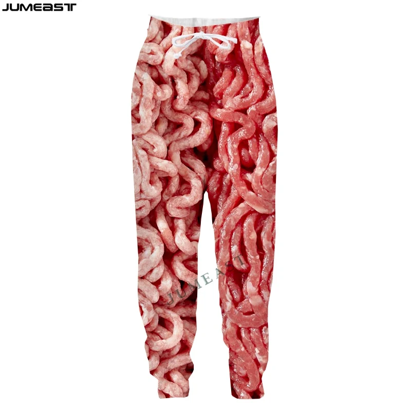 Jumeast Men Women Boy Girl Children 3D Food Meat Spring Autumn Funny Kids Long Pants Sport Pullover Length Sweatpants Trousers