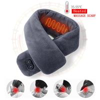 New Winter Heated Scarf Thick Warm Usb Smart Heating Vibration Massage Solid Color Scarf Plush Collar Scarves for Women Men