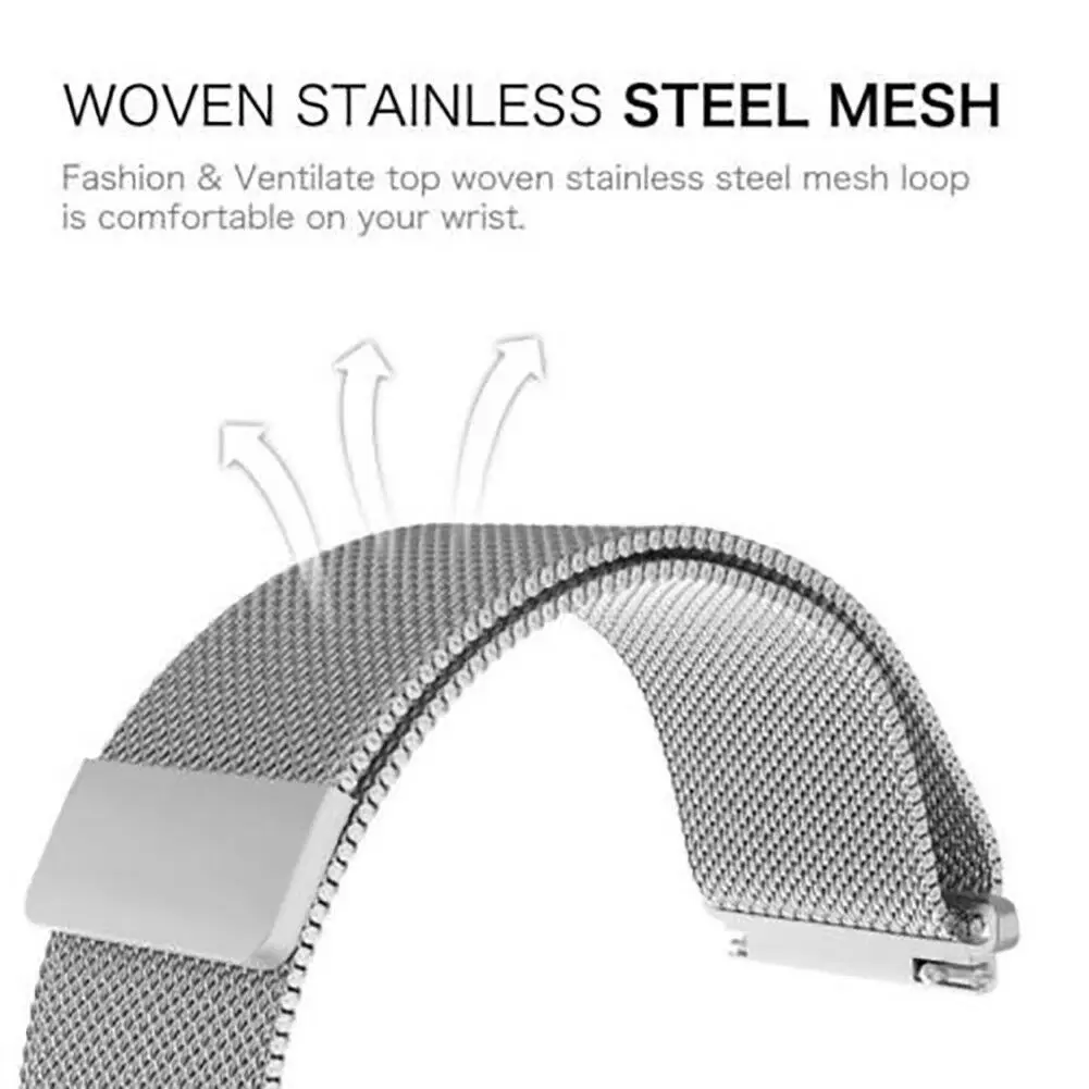 Replacement Milanese Magnetic Loop Strap Stainless Steel Watch Band For Huawei Smart Watch GT Heart Rate & Activity Tracker
