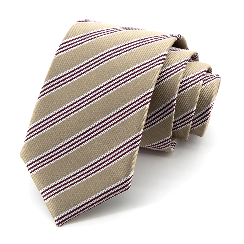 

High Quality 7 CM Tie for Men Luxury Striped Business Necktie Brand Designer Male Fashion Formal Work Cravat With Gift Box