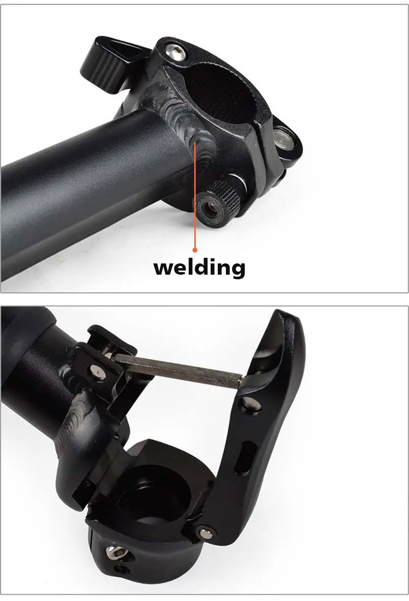 Folding Bike Stem, Threadless, Integrated, Folded, Quick-Release Alloy, Aluminum Fit, 25.4mm Handlebar Without Thread,