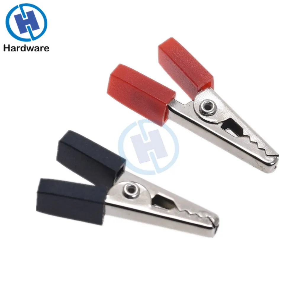 10pcs Red Black Alligator Clips Crocodile Terminal Test Electrical Battery Crocodile Clamp 35mm