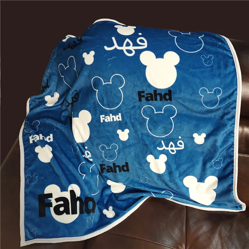 Name Personalized Baby Flannel Fleece Blanket Swaddling Baby Bedding Swaddle Wrap Children Birthday Gift  For Newborn Girl Boy