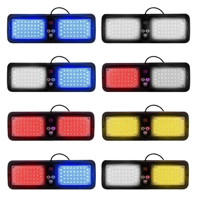 86 LEDs Strobe Light 12 Modes Emergency Flash Warning Caution Sun Visor Sun Shield Lamp Bar for Trucks Cars