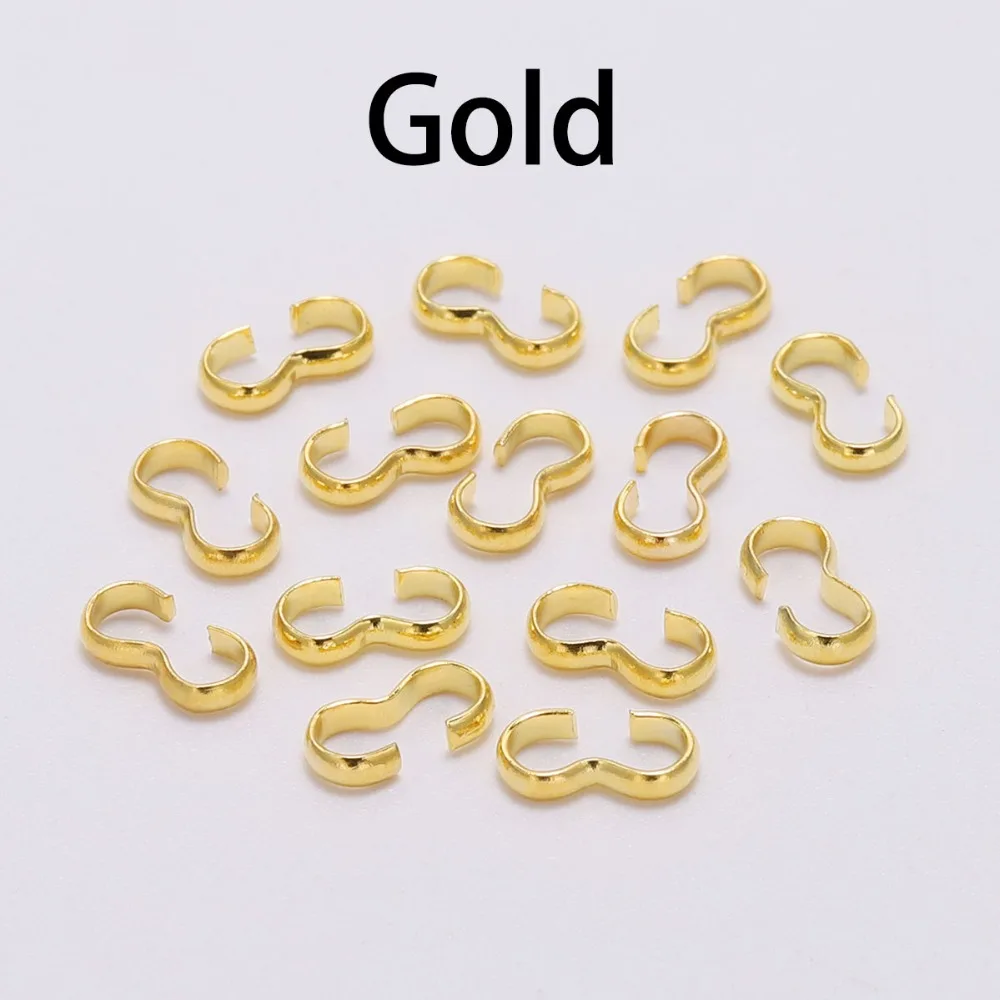 100pcs/lot Gold connectors for jewelry making Findings Accessories DIY bracelet connector charms conector metal Supplies