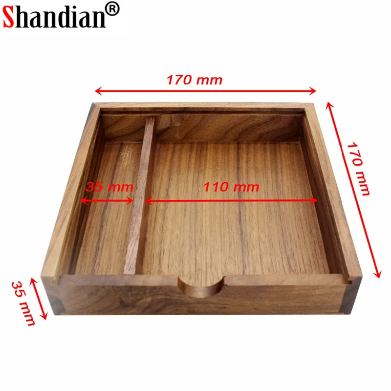 SHANDIAN 1PCS FREE LOGO walnut Photo Unique Album Wood usb+Box Memory stick Pendrive 8GB Photography Wedding Studio 170*170*35mm