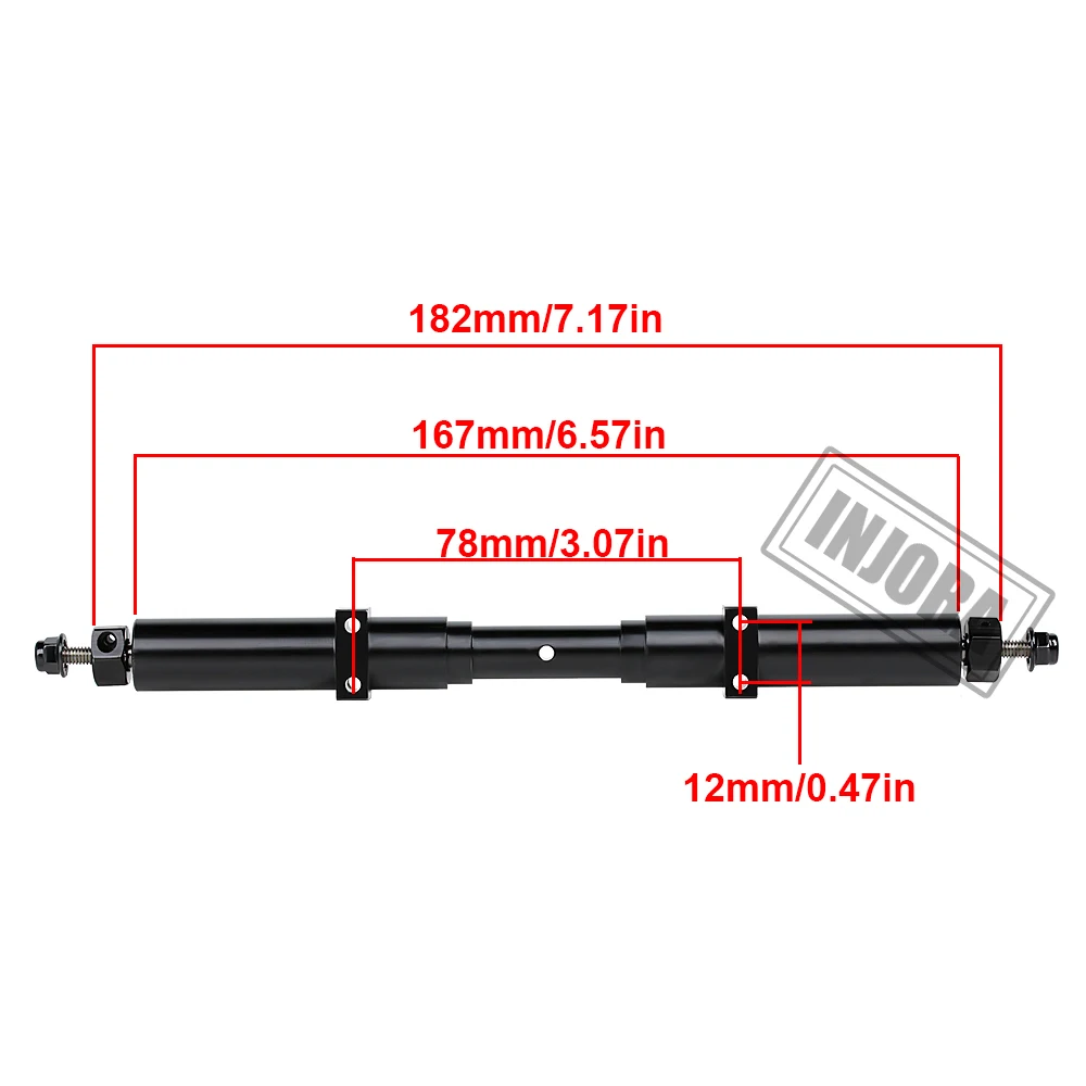 INJORA Metal RC samochód niezasilany tylna oś 133.5mm/155mm/182mm dla 1:14 Tamiya przyczepa do ciągnika 1/10 RC samochodów DIY części