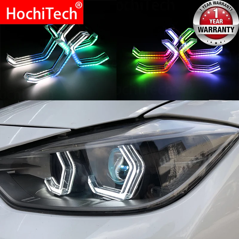 

for 2012-UP BMW F32 4 SERIES Accessories RGBW Multi Color ICONIC M4 Style Crystal Angel Eyes Kit DRL