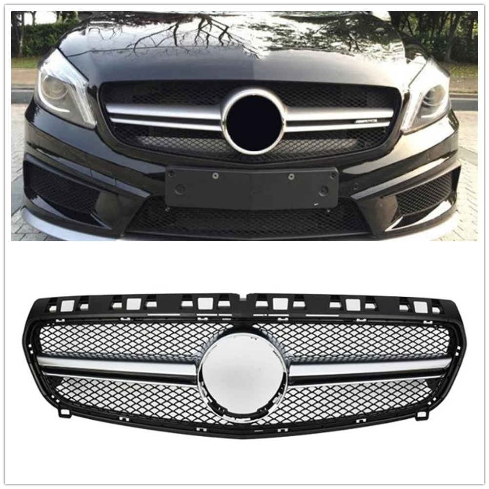 

Front Grille Grill For Mercedes Benz W176 A Class 2013-2015 A180 A200 A250 A45 AMG Style Silver/Black Upper Bumper Hood Mesh Kit