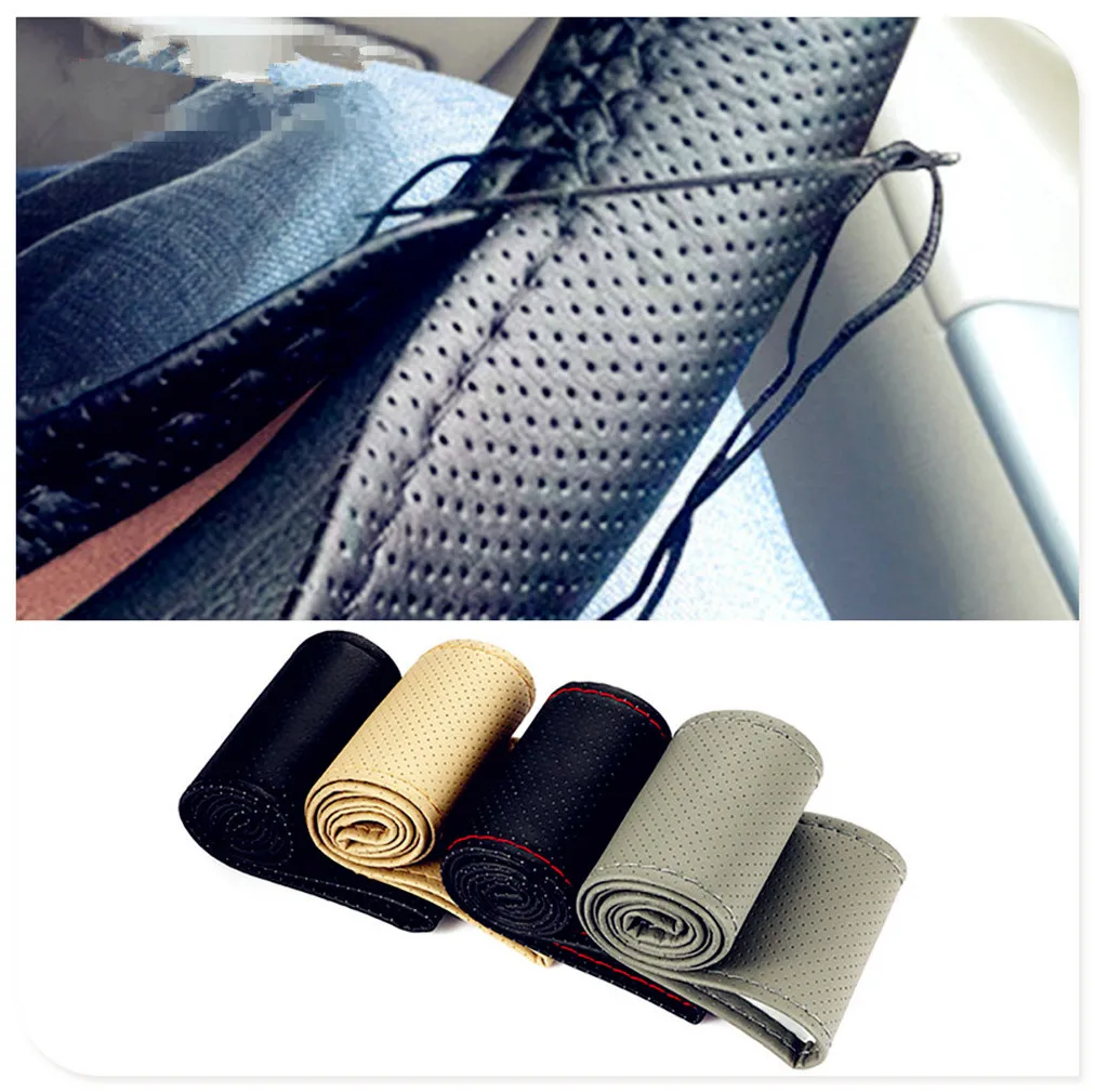 Car Braid Wheel Steering Cover 38cm For Mercedes Benz W203 W210 W211 W204 A C E S CLS CLK CLA GLK ML SLK Smart W220 F700