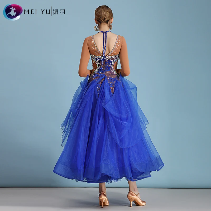 Vestido de competición de baile de salón para mujer, vestidos de Vals, vestido de baile estándar para mujer, vestido de salón MY828