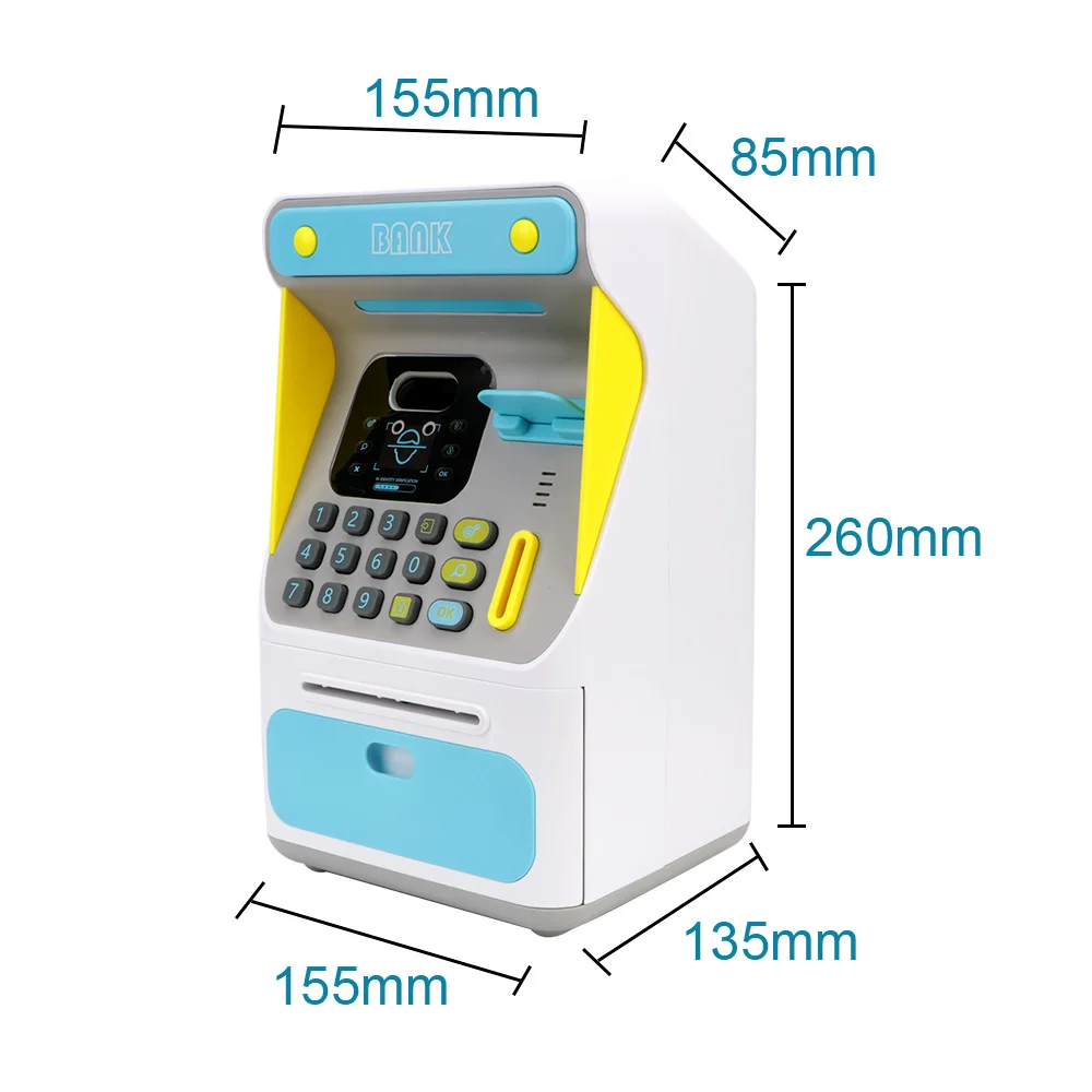 ATM Machine Cash Box Simulated Face Recognition Gift For Kids Money Boxes Auto Scroll Paper Banknote Electronic Piggy Bank