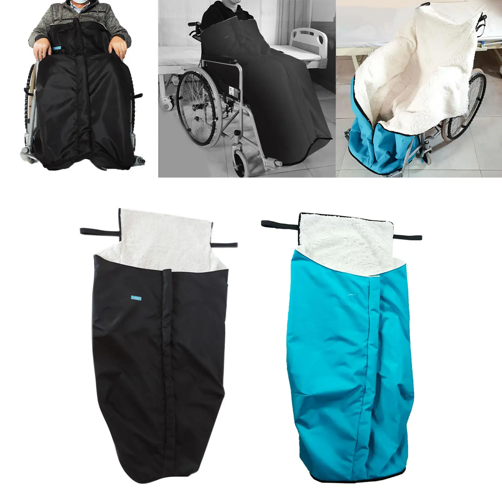 Windproof Zippered Plush Lined Wheelchair Blanket Cover Zip Closure Durable Wheelchair Fleece Throw Cozy Cover Blanket Leg