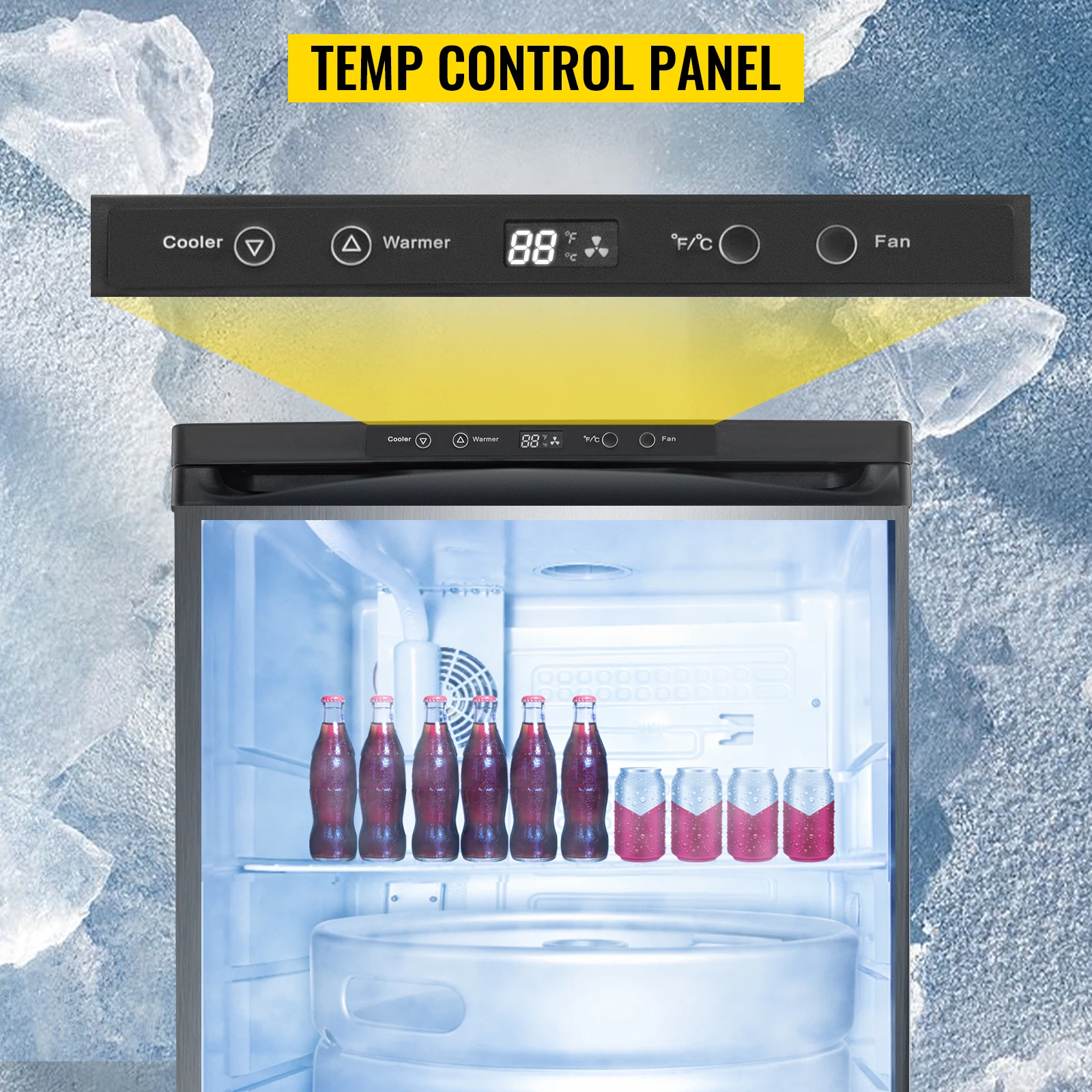 VEVOR 43Gal Bier Kegerator Dispenser Kühlschrank Freistehende Beweglichen Einzigen/Double Tap Kommerziellen Große Fass System Wein Kühlschrank