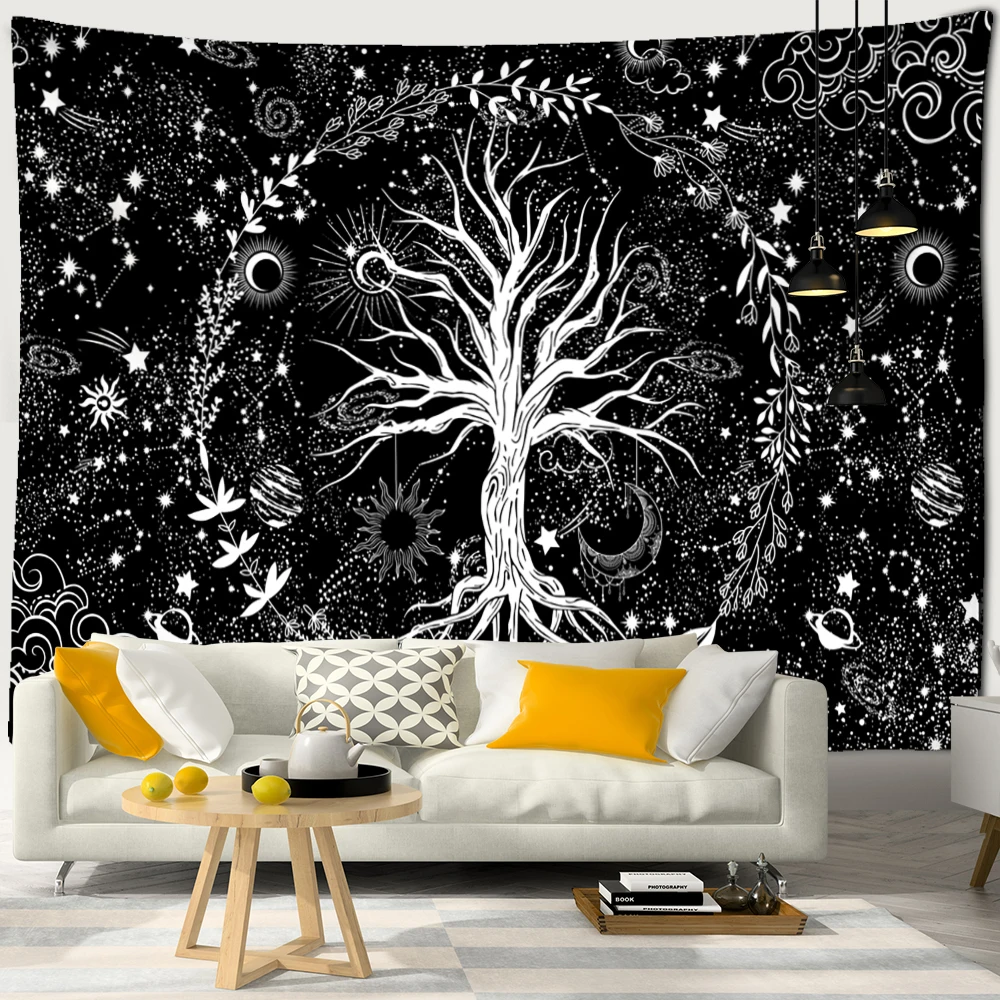 Colorful Tree Of Life Tapestry Wall Hanging Nature Landscape Hippie Tapiz Psychedelic Witchcraft Aesthetics Room Home Decor