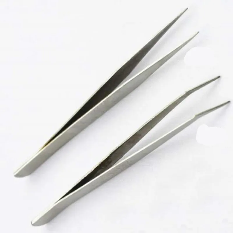 5 Pcs Industrial Tweezers Anti-static Curved Straight Tip Stainless Tweezer For Electronics Repair Sewing Machine Thread Take-up