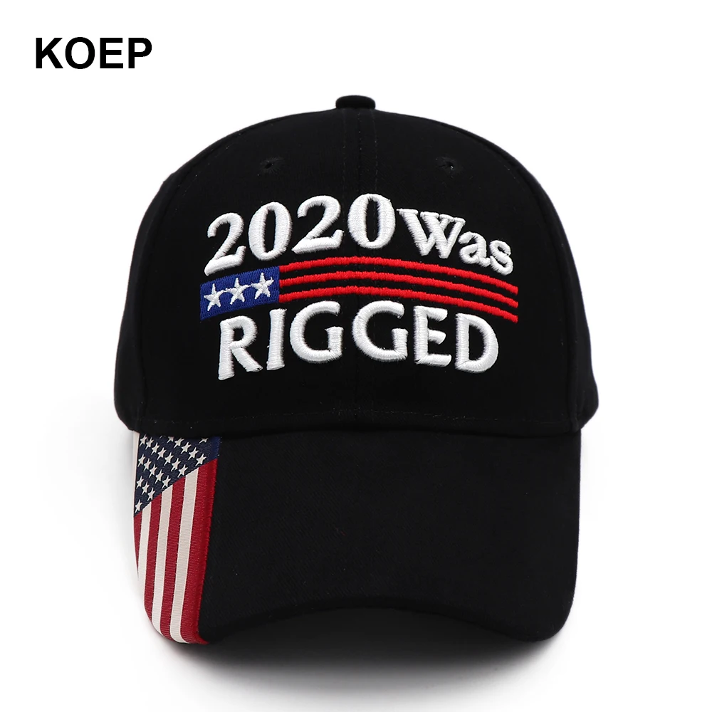 New Donald Trump 2020 Cap USA Baseball Caps 2020 WAS RIGGED Snapback President Hat 3D Embroidery Wholesale Drop Shipping Hats