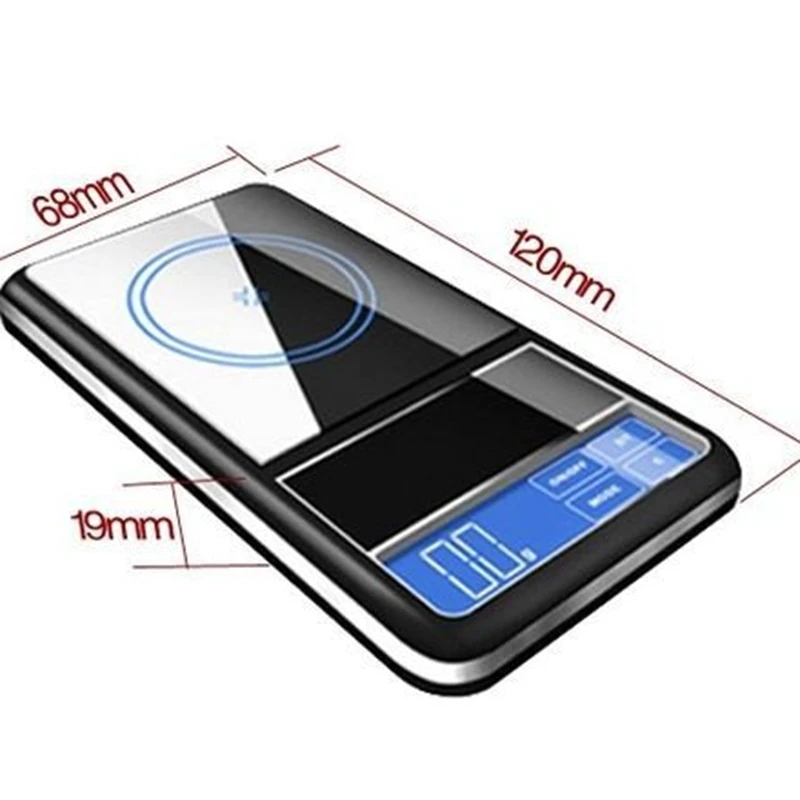 500g 0.01g LCD Touch Digital Scale Jewelry Gold Lab Pocket Scales 0.01g Electronic Carat Counting Laboratory Weight Balance 200g