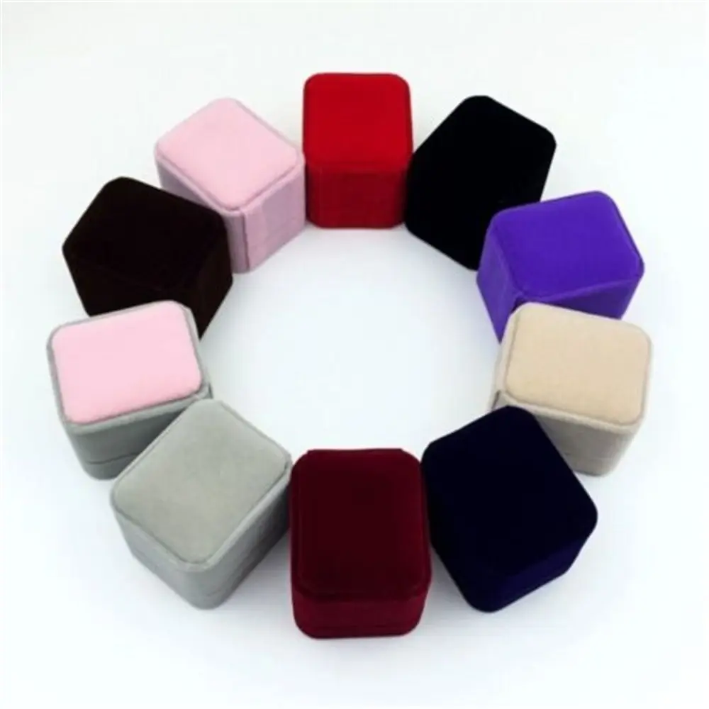 7 Colors Square Velvet Boxes Necklace Bracelet Packaging Weddings Party Jewelry Display Stand Ring Organizer Gift Storage Box