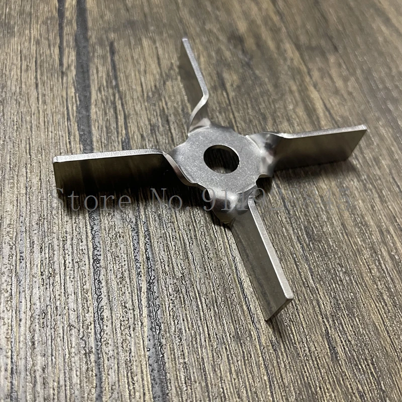 1Set Lab 304 Rvs Vier-Blad Blade Met Staaf 6Cm 7Cm Peddel Voor Laboratorium Mixer roeren Apparatuur