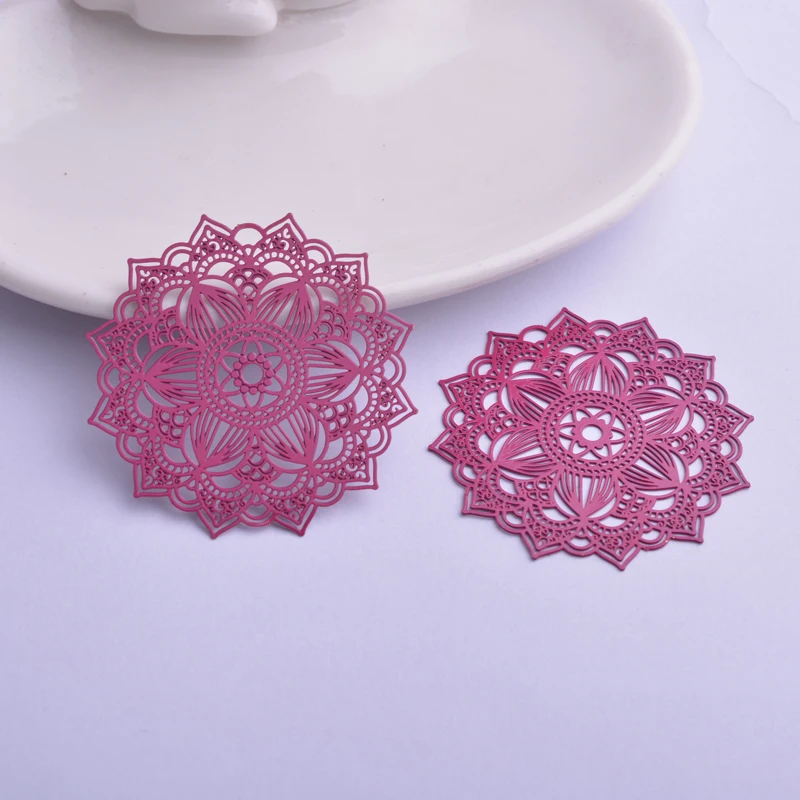 30 Stück AB6414 40mm Filigrane Mandala-Form Charms Ohrring-Verbinder Metall Messing Dünner Anhänger DIY Schmuck Ohrring-Herstellung – Detail 13