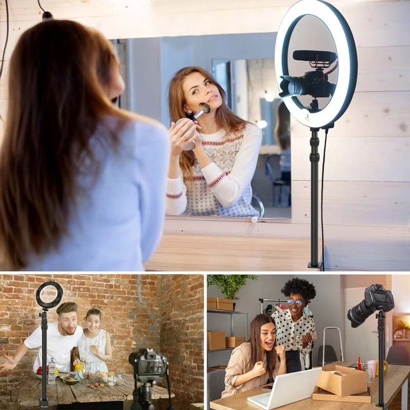 VIJIM LS03 Extend Desk Light Stand Tripod with Extendable Phone Clip Rotatable Ball Head 1/4\