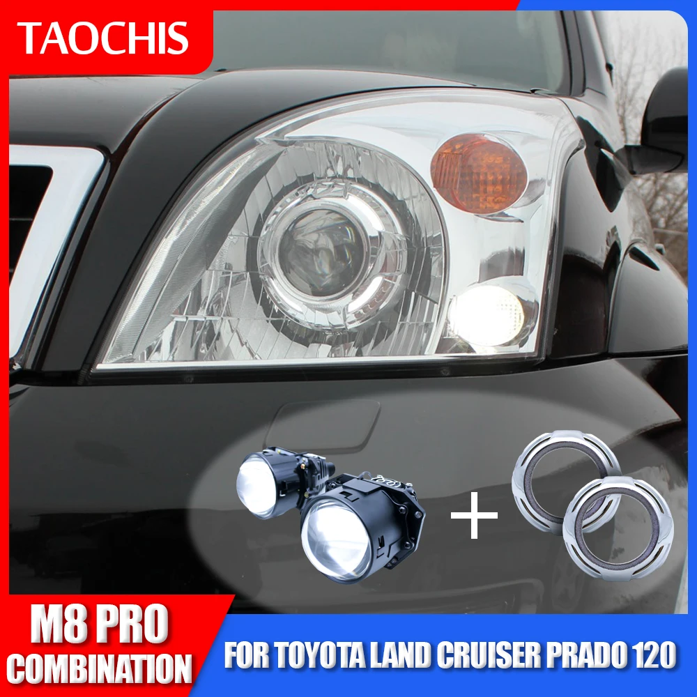 TAOCHIS 3.0 Inch M8 Pro Bi LED Projector Len Shroud Combination for Toyota Land Cruiser Prado 120 Retrofit Universal Car Light