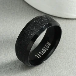 Anillo de titanio de acero inoxidable para hombres y mujeres, joyería de Anime, Estilo Vintage, 8mm