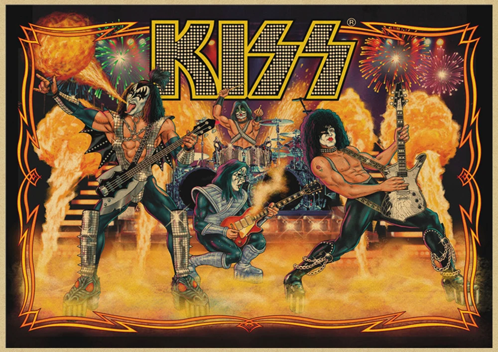 Rock Band Kiss Kraft paper Posters music team star classic decorative painting poster wall sticker