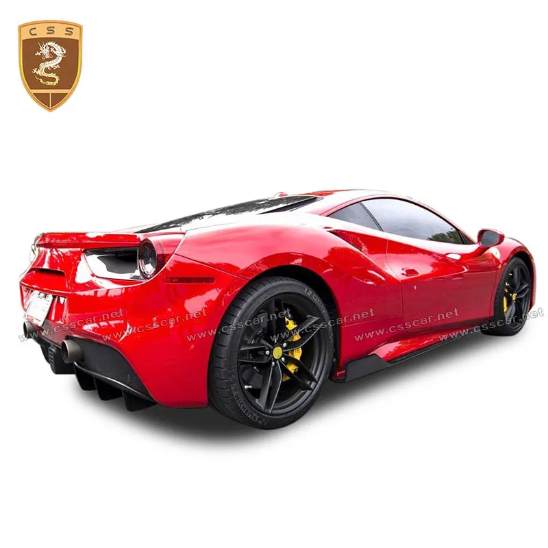 Dry Carbon Fiber Side Skirts Underboard Extension For Ferrari 488 GTB&Spider 2015-2017 CSS Style Modification Auto Accessories