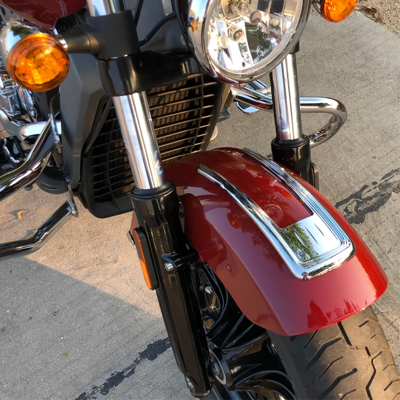 

For Indian Boy Scout Est. 1901 Motorcycle Chrome Plated ABS Front Fender Surface Cover Decorative Decal Sticker Modified Parts