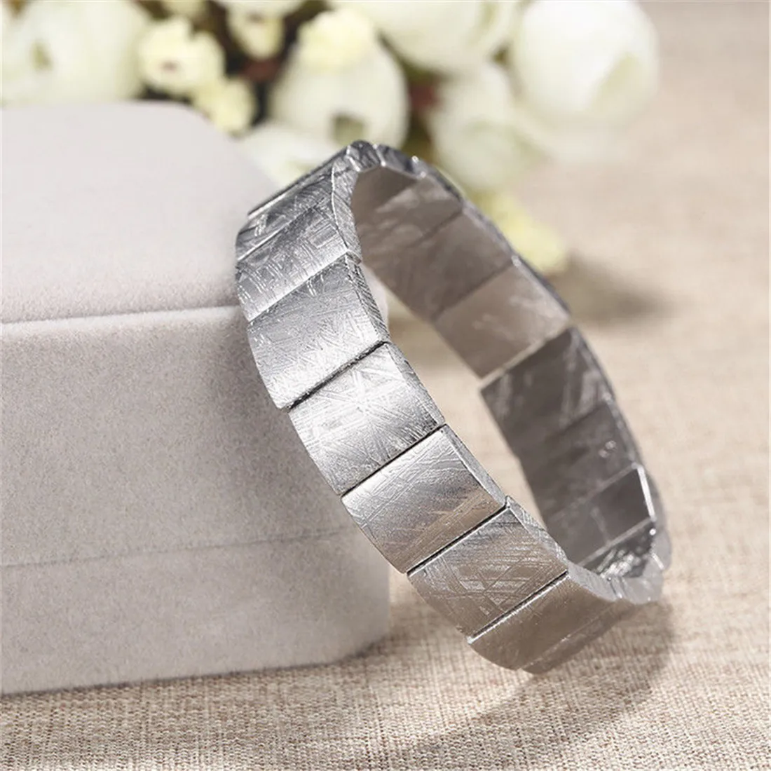 

Genuine Natural Gibeon Iron Meteorite Moldavite Bangle Bracelet Jewelry For Women Men 12mm Beads Energy Reiki Gemstone AAAAA