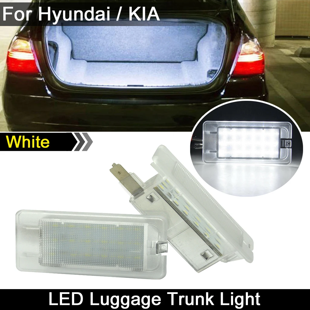 2Pcs For Hyundai Veloster Azera Sonata For Kia Rio Forte Optima LED Luggage Compartment Trunk Lights Luggage Glove Box Lamp